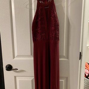 Long Red Lace dress